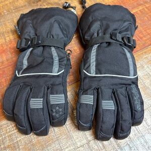 Primaloft Ski-Doo Unisex Black/Gray Insulated Gloves Polyester Leather 91542 P/S